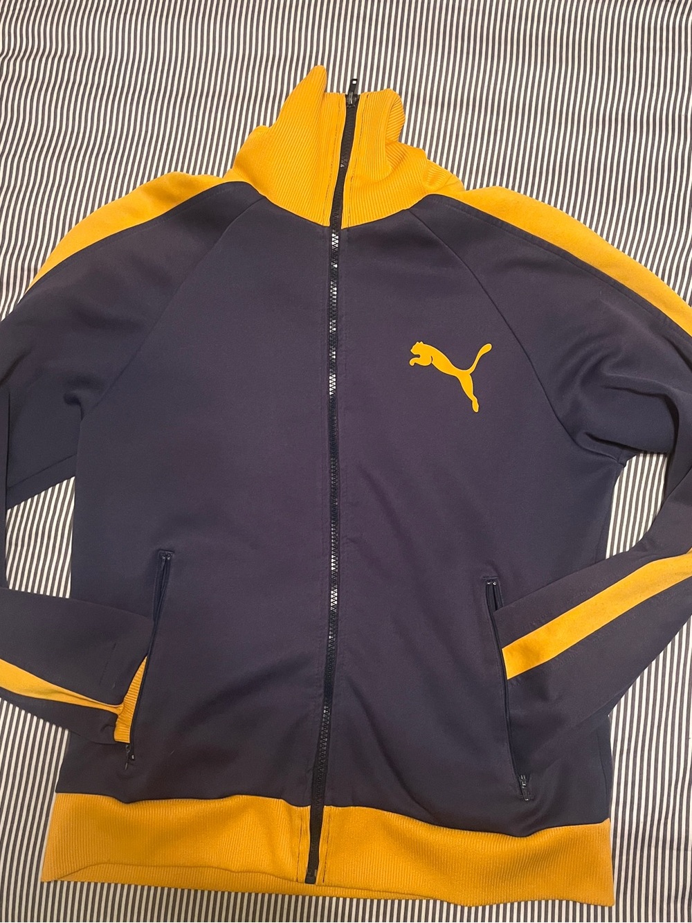 Puma Navy and Yellow Performance Track Jacket